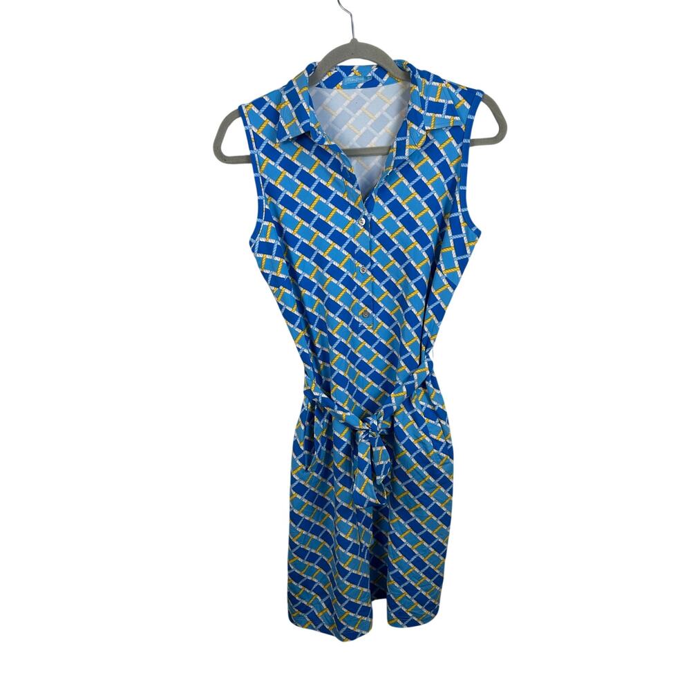 J. McLaughlin Dolly Catalina Cloth Shirt Dress Rope Print Sleeveless Size Medium